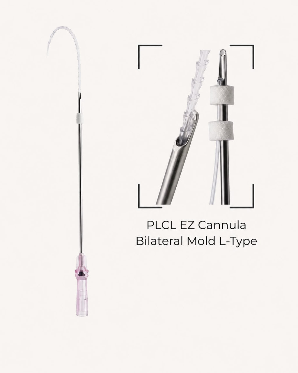 PLCL EZ Cannula Bilateral Mold L type 18G 100/180mm in VE a' 8 Stück