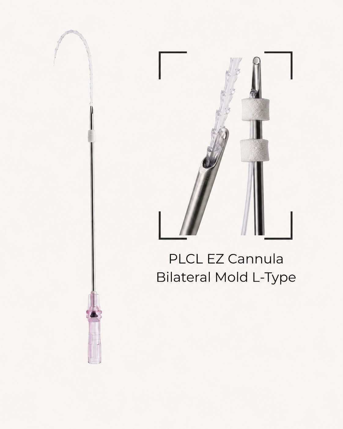 PLCL EZ Cannula Bilateral Mold L type 18G 100/180mm in VE a' 8 Stück
